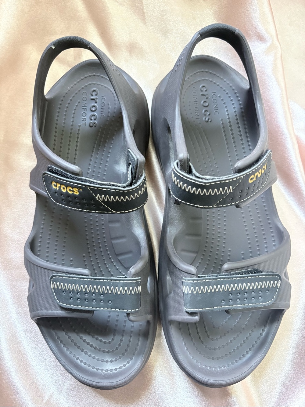 Crocs Swiftwater River Sport Sandals Men’s 10 Brown Adjustable Strap